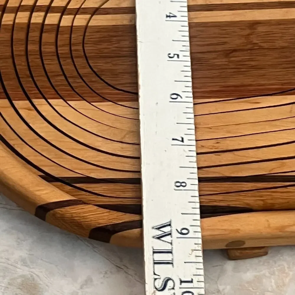 Collapsible Foldable Spiral Trivet Wooden Fruit Berry Basket Woodwork - Picture 5 of 13